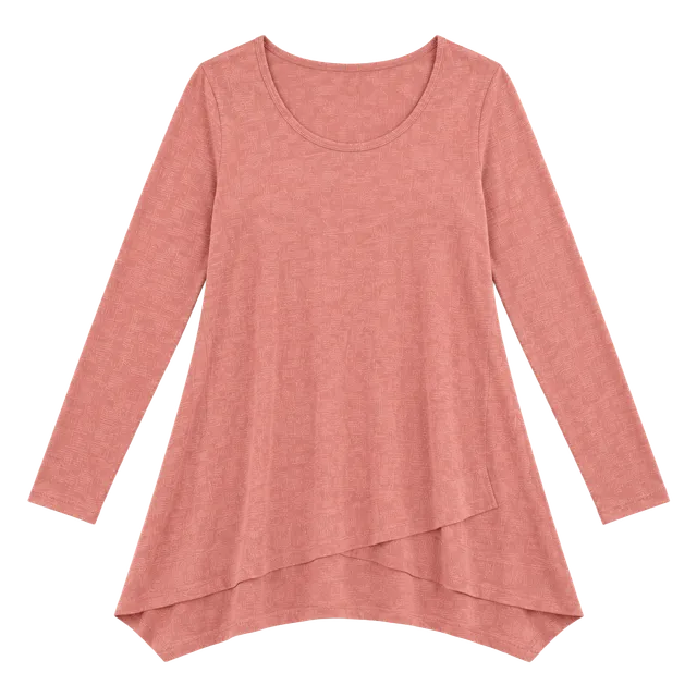 Soft Surroundings Orange Waldport Crisscross Hem Cotton Shirt Lagenlook Sz XL