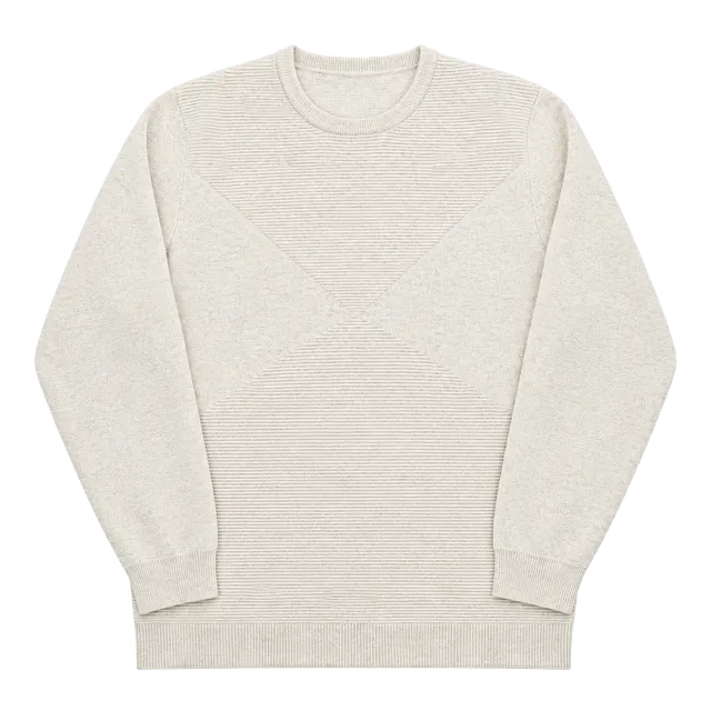 Zara Textured Knit Crew Neck Sweater Off White