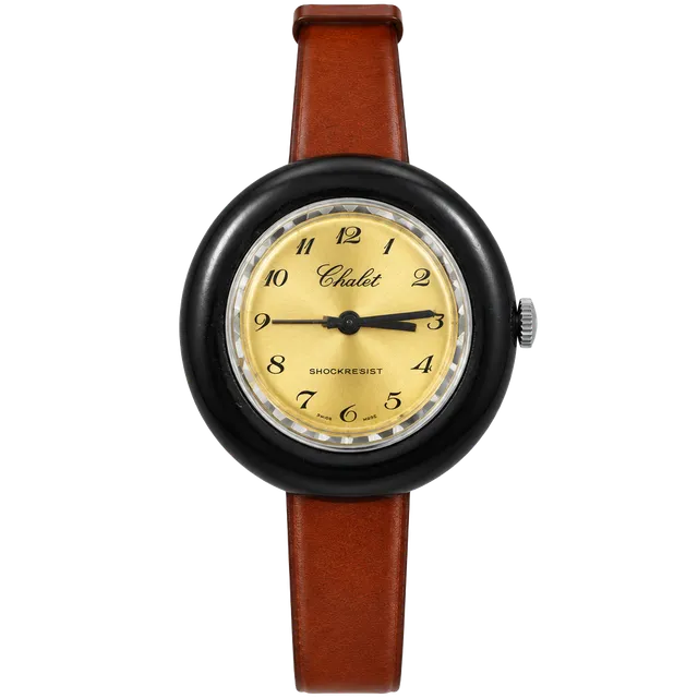 Vintage Chalet Swiss Made Wrist Watch Amber Bakelite