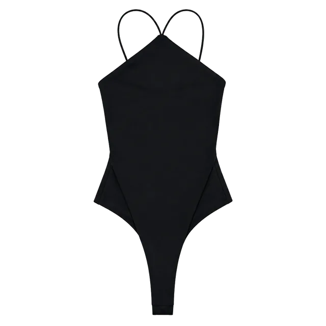 Black Halter Bodysuit