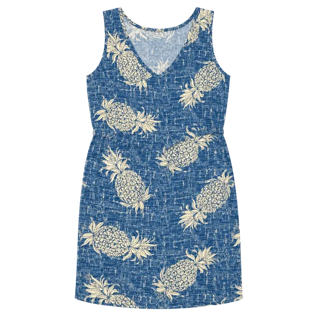 Old Navy Pineapple Dress Size L Blue