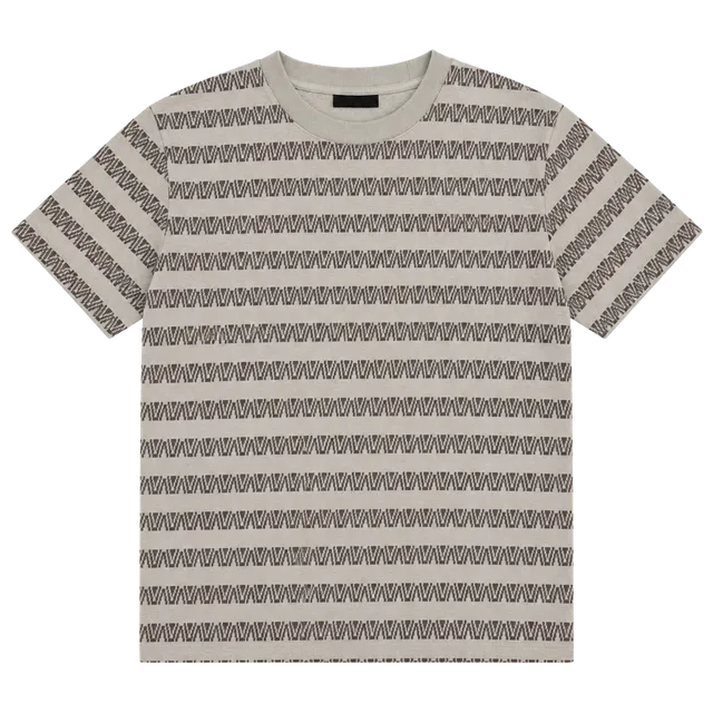 Vans Palmer Jacquard T-Shirt Size Medium Tan Brown Loose Fit Short Sleeve