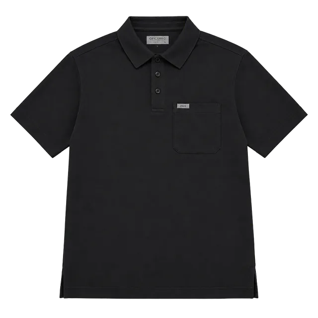Figs Technical Pique Scrub Polo Size S Black