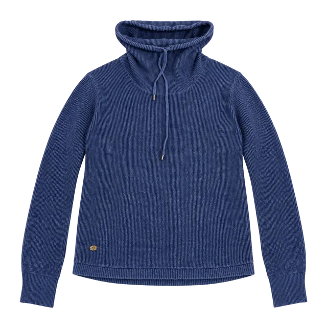 Lauren Ralph Lauren Blue Ribbed Cowl Neck Sweater