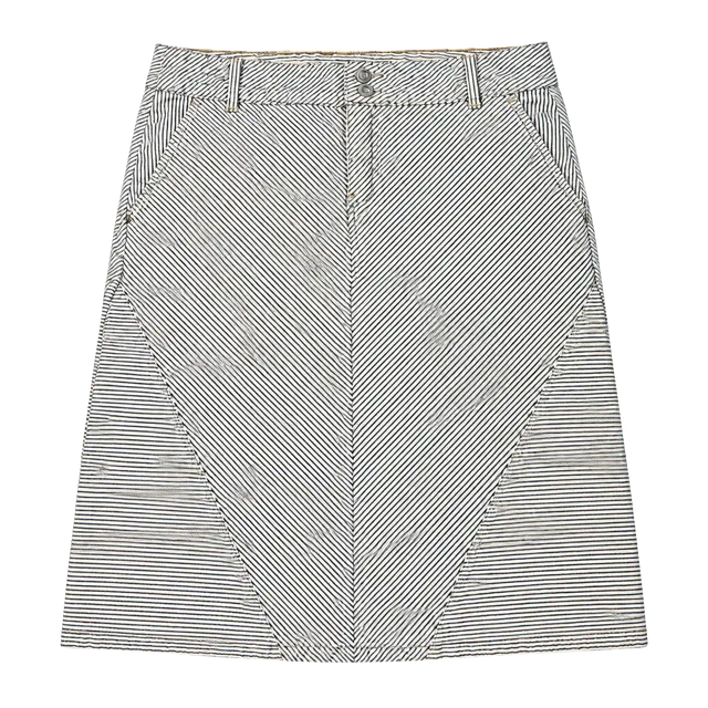 Preppy classic nautical Pilcro Anthropology Skirt Striped Denim