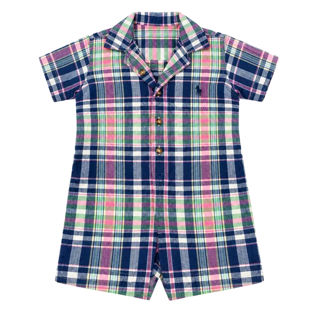Polo by Ralph Lauren Plaid Romper Size 6-12M (1)
