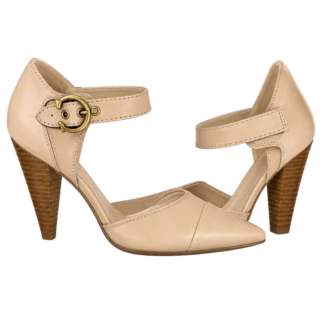 Coach Wren Pumps Women’s  Size 6.5 Beachwood Leather Pointed Toe Ankle Strap