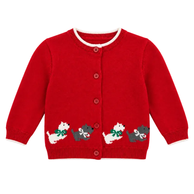 Rachel Riley Scottie Dog Intarsia Cardigan. New with Tags.