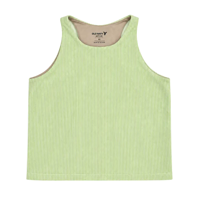 Old Navy Active Powersoft Tank Top Size Girls M(8) Green Ribbed Racerback