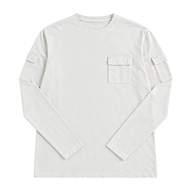 Tommy Hilfiger Long Sleeve Pocket Tee Size M Off White