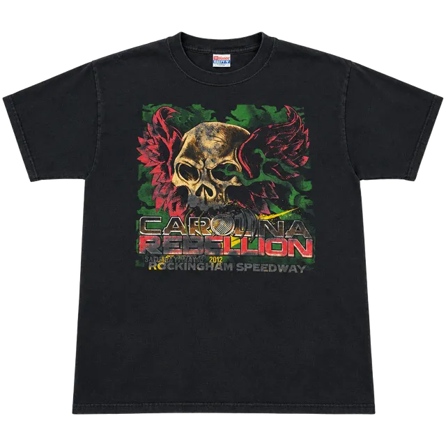 Y2K Carolina Rebellion 2012 Rockingham Speedway Concert T-Shirt Black