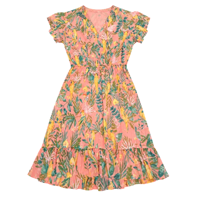 LC Lauren Conrad Dress Size S Tropical Peach Floral
