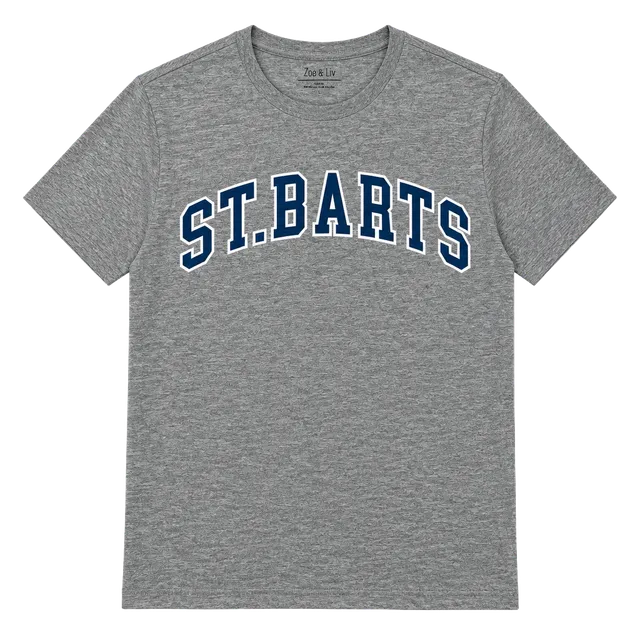 Zoe + Liv St. Barts Graphic T-Shirt Size XL Heather Grey
