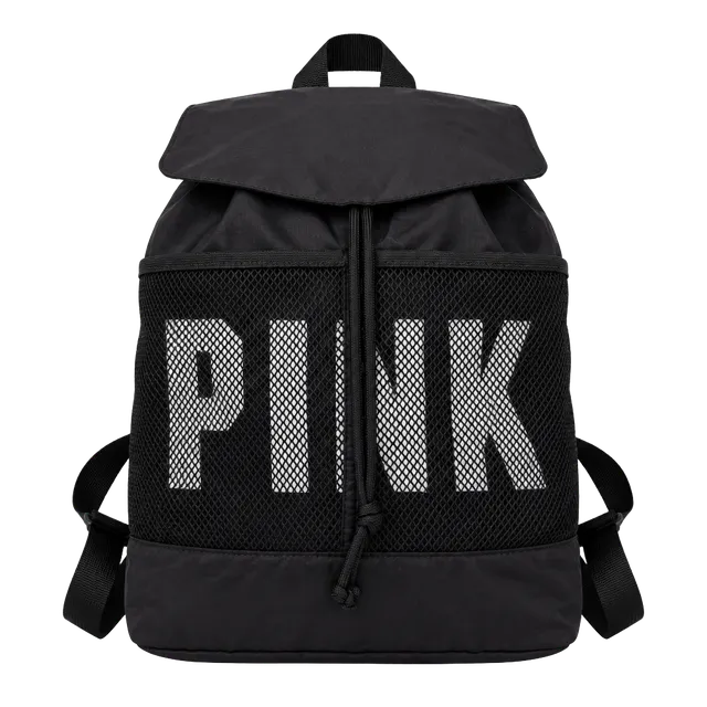 Victoria's Secret PINK Black Mesh Mini Backpack