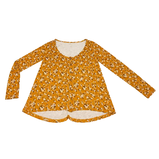 American Eagle Earthy Boho GranolaGirl Floral Henley Top XS