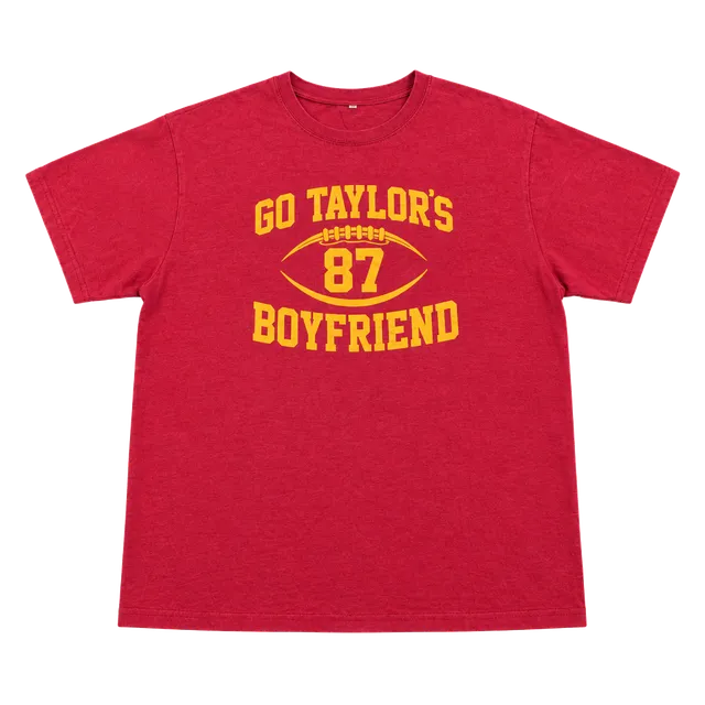 Travis Kelce 87 Taylor Swift Boyfriend Football Graphic Tee Red XL