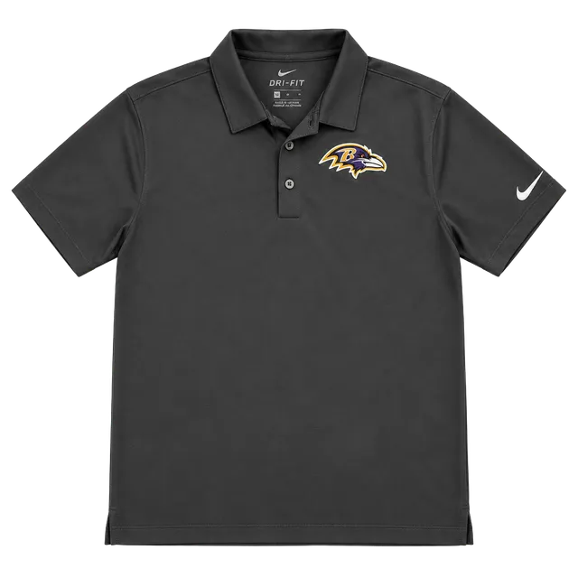 Nike Baltimore Ravens Polo Shirt Size M Black Dri-FIT NFL
