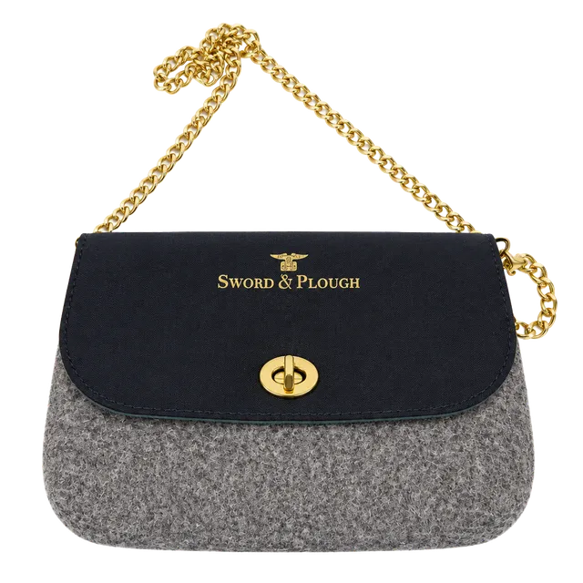 Sword & Plough Wool And Leather Crossbody Bag