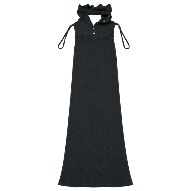 Free People Beach Maxi Dress Size M Black Halter Ribbed Knit