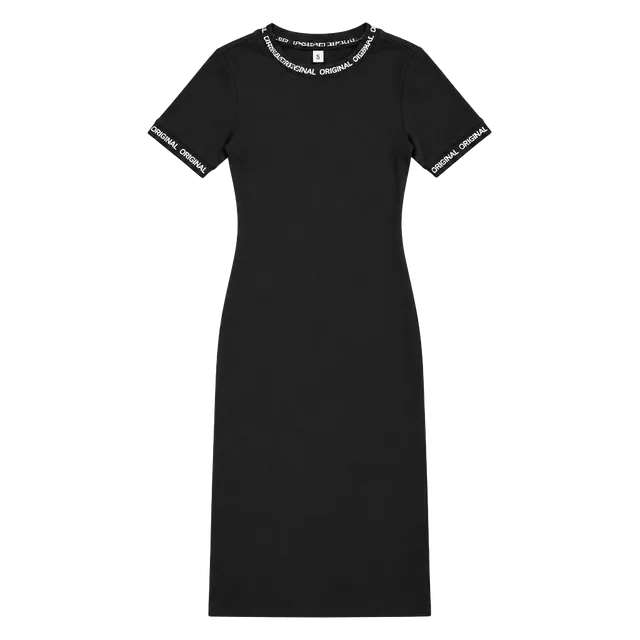 H&M Divided Ribbed Bodycon Midi Dress Black Original