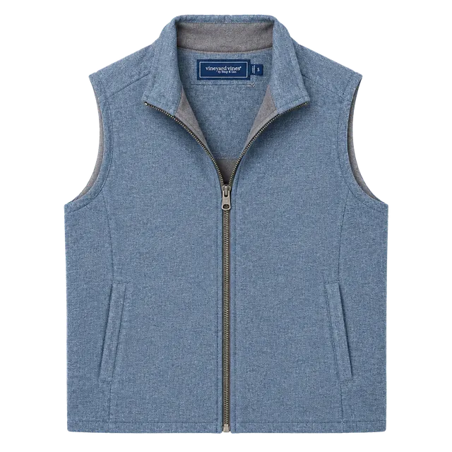Vineyard Vines Quilted Vest Size Womens S Blue Full Zip