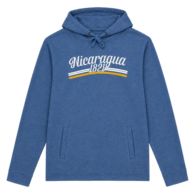 Besses Nicaragua Hoodie Size M Blue 1821 Graphic Pullover Sweatshirt