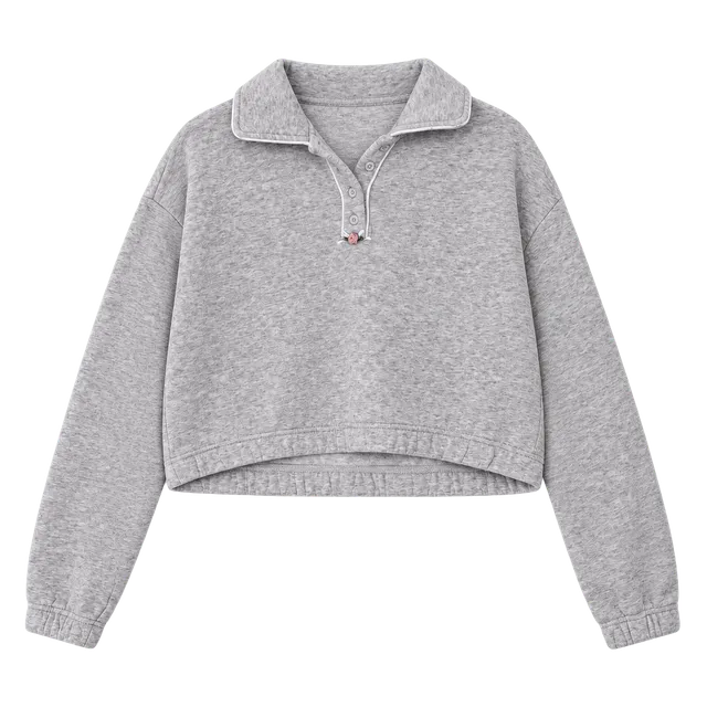 Forever 21 Grey Cropped Pullover Sweatshirt