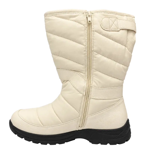 Women’s new Bella vita easy dry white nylon snow boots faux fur lining
