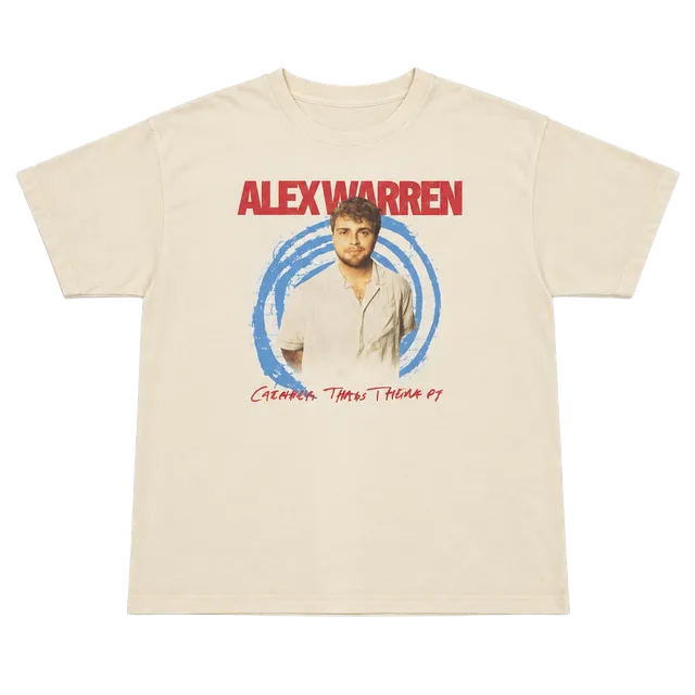 Alex Warren Cheaper Than Therapy Tour T-Shirt XL Cream Graphic Tee