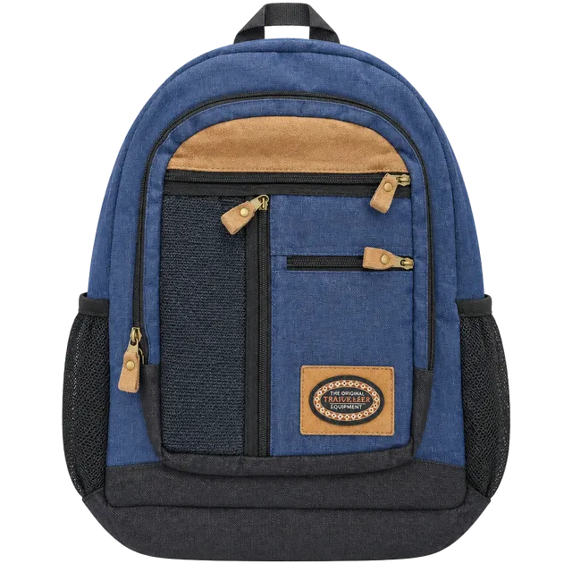 Trailmaker Equipment Blue Canvas Backpack With Leather Trim