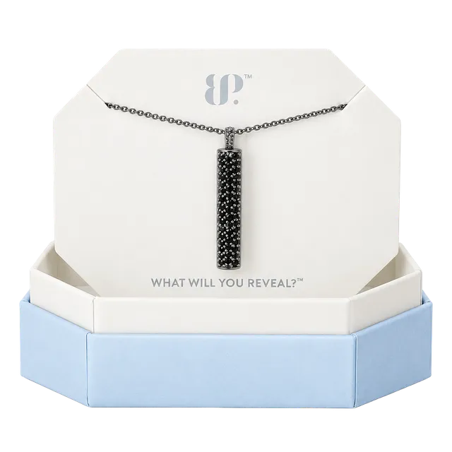 BP The Teshia Necklace Bringback Black Onyx CZ Pave Cylinder Hematite 