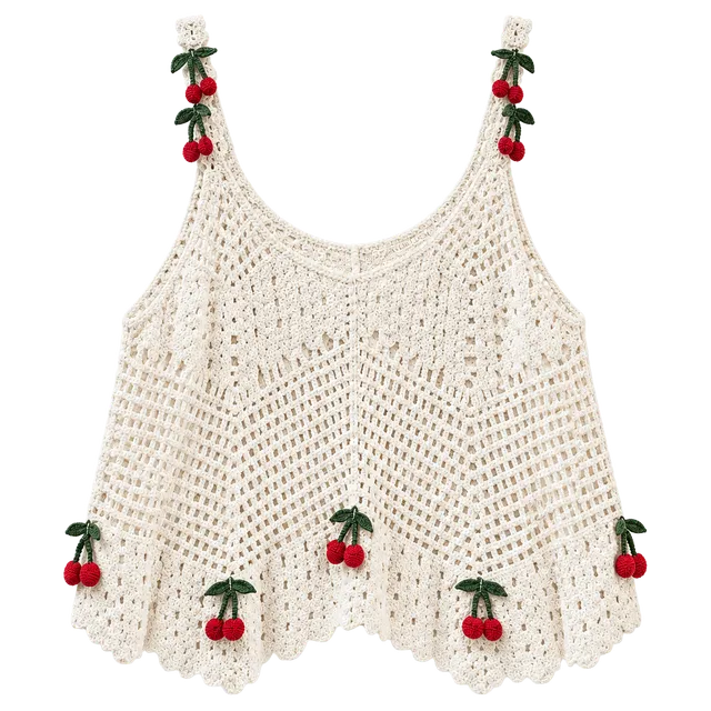 Rebellion Crochet Cherry Top Cream
