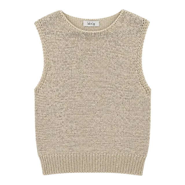Sadie & Sage Open Knit Sweater Vest – NWT Beige/Cream Boho Tank Top