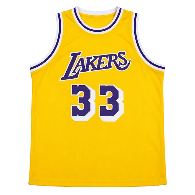 Los Angeles Lakers Kareem Abdul-Jabbar Jersey Size XL Yellow 33