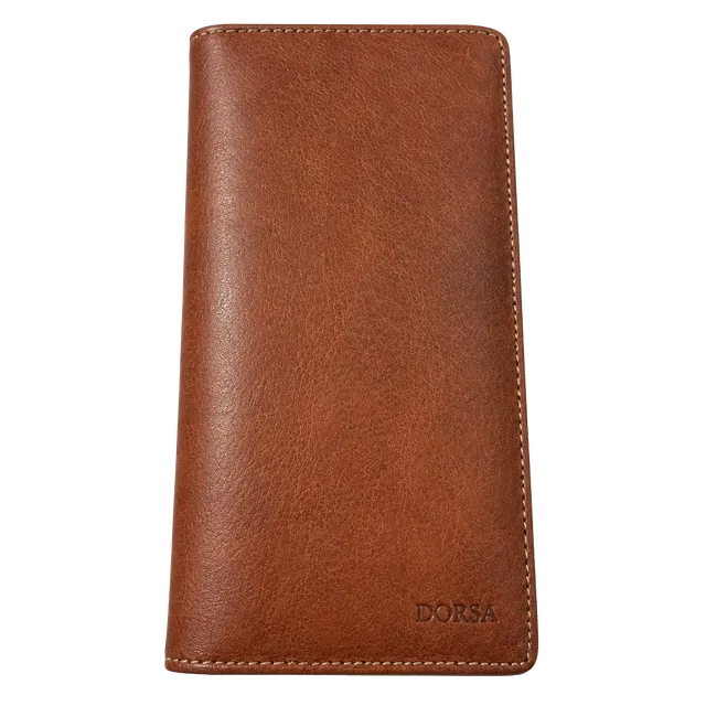 Dorsa Leather Checkbook Wallet Brown