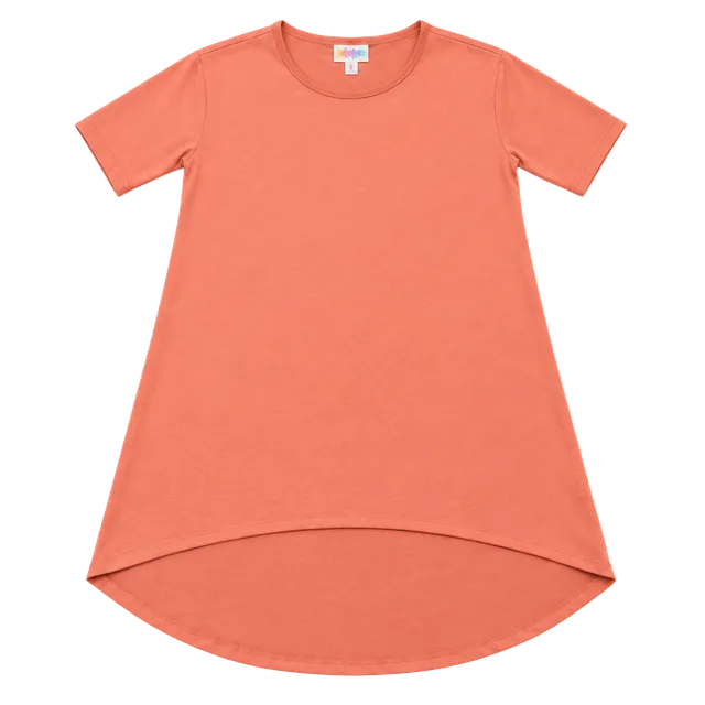 LuLaRoe Irma Tunic Top Women S NWT Peach Coral High Low Solid Shirt