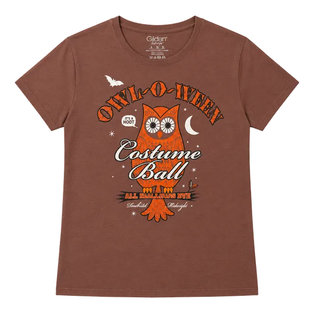 Gildan Owl-O-Ween Halloween Costume Ball T-Shirt Size XL