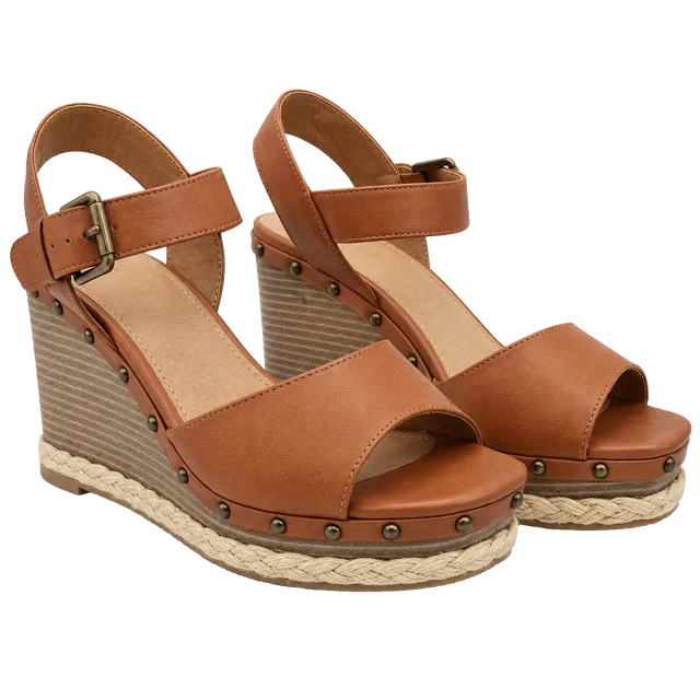  - Report Wedge Sandals Size 7.5 Brown Ankle Strap Platform - Never worn