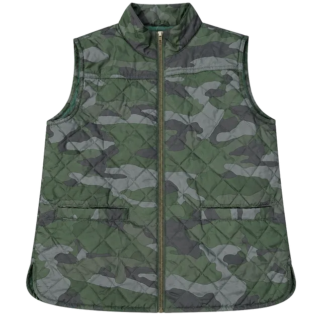 Crewcuts Quilted Camo Vest Size 10 Green