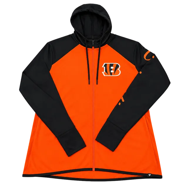 Women's Fanatics Cincinnati Bengals Lightweight Raglan Full-Zip Hoodie Jacket