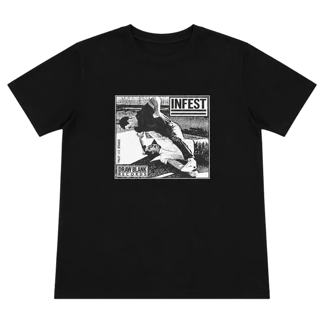 RARE GRAIL VINTAGE INFEST BAND TEE Draw Blank Records  T-Shirt Size XL Black Graphic Tee