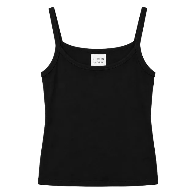 Le Bon Shoppe Tank Top Size M Black Organic Cotton Cami