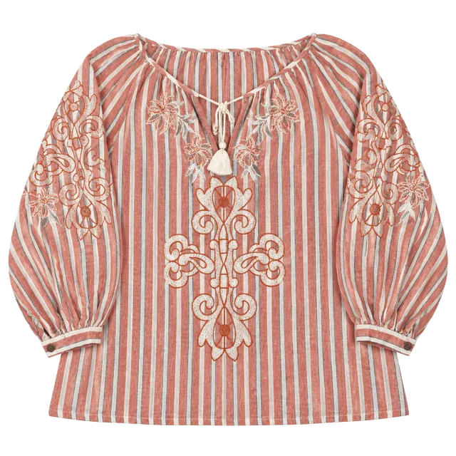 Akemi + Kin Anthropologie Audria Peasant Blouse...S