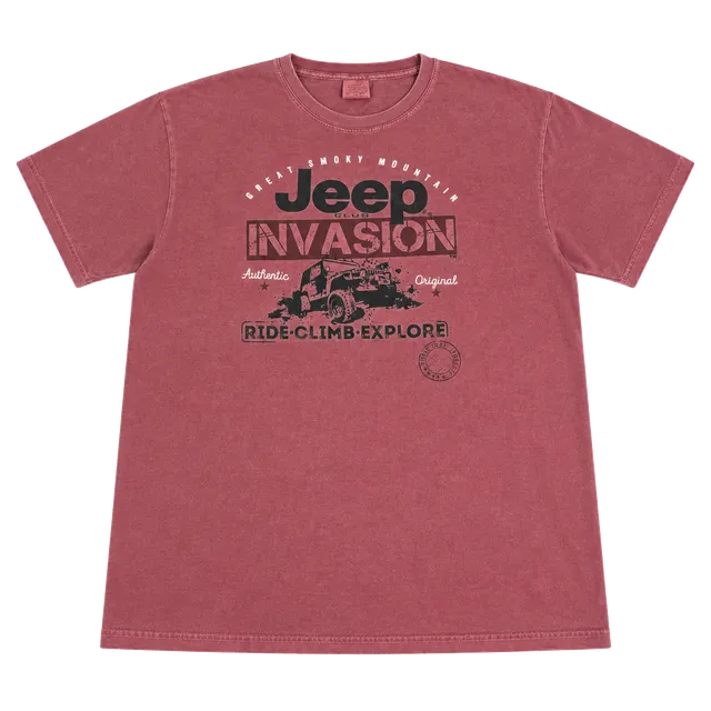 Comfort Colors Jeep Great Smoky Mountain Invasion T-Shirt Size 2XL Red