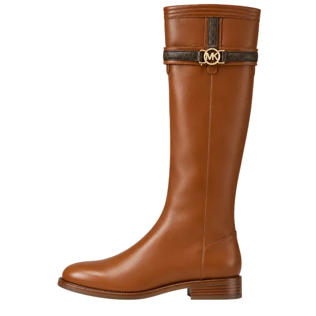 NIB Michael Kors Mindy Flat Boot Size 8.5M Lugg Multi Leather Riding Boots