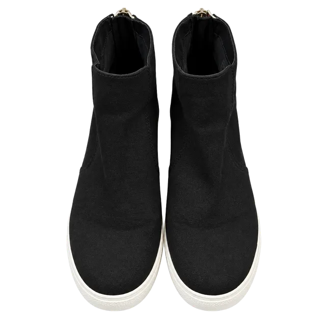 Steve Madden Wedge Sneakers Black Suede Size 8