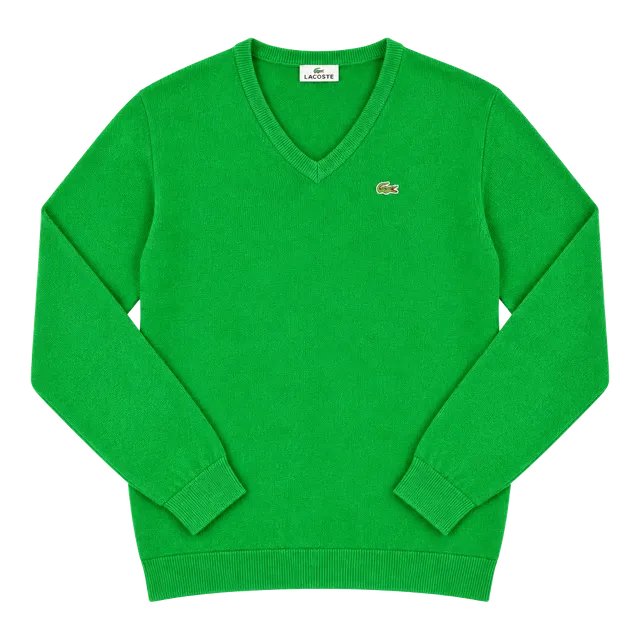Izod Lacoste V-Neck Sweater Size L Green Vintage Acrylic Pullover