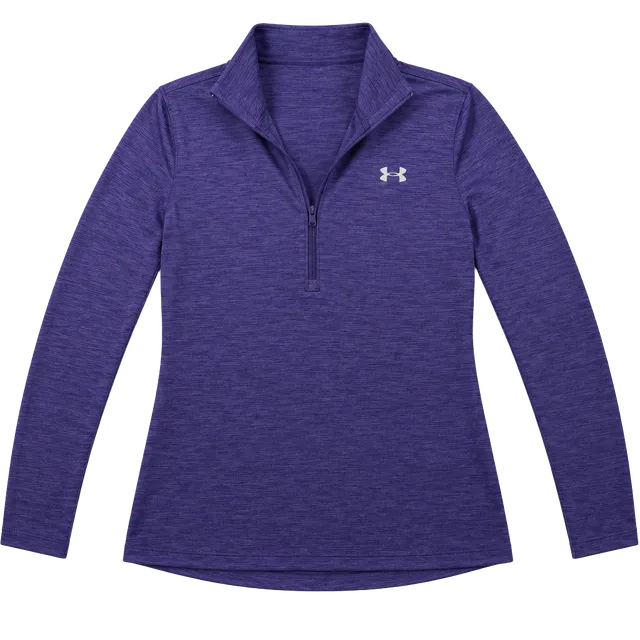 Under Armour HeatGear 1/4 Zip Pullover Size LG Purple Long Sleeve Fitted
