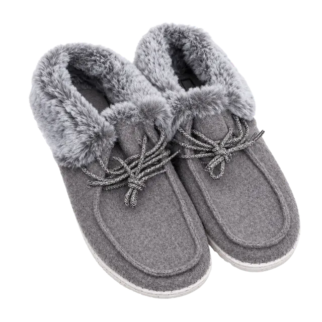 Hey Dude Britt Faux Fur Slip On Booties Grey