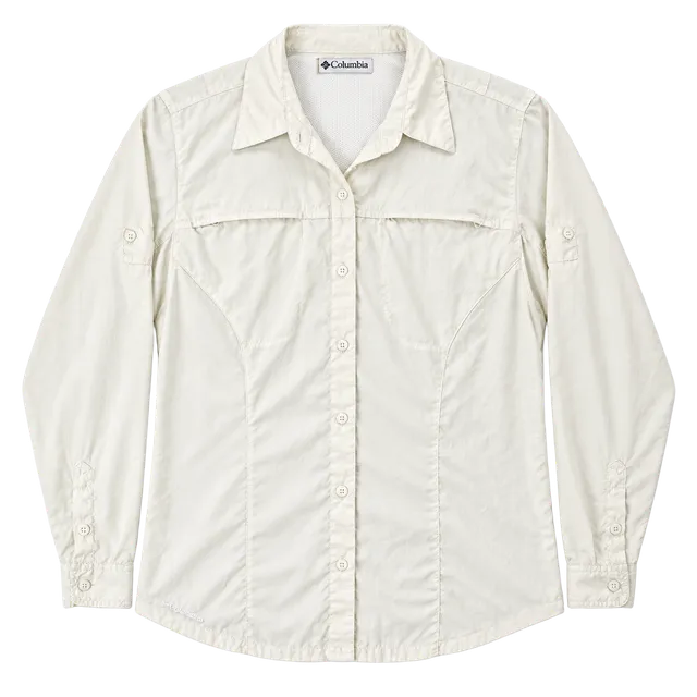 Columbia Titanium Women's Long Sleeve Hiking Shirt Size S Ivory White Vented
